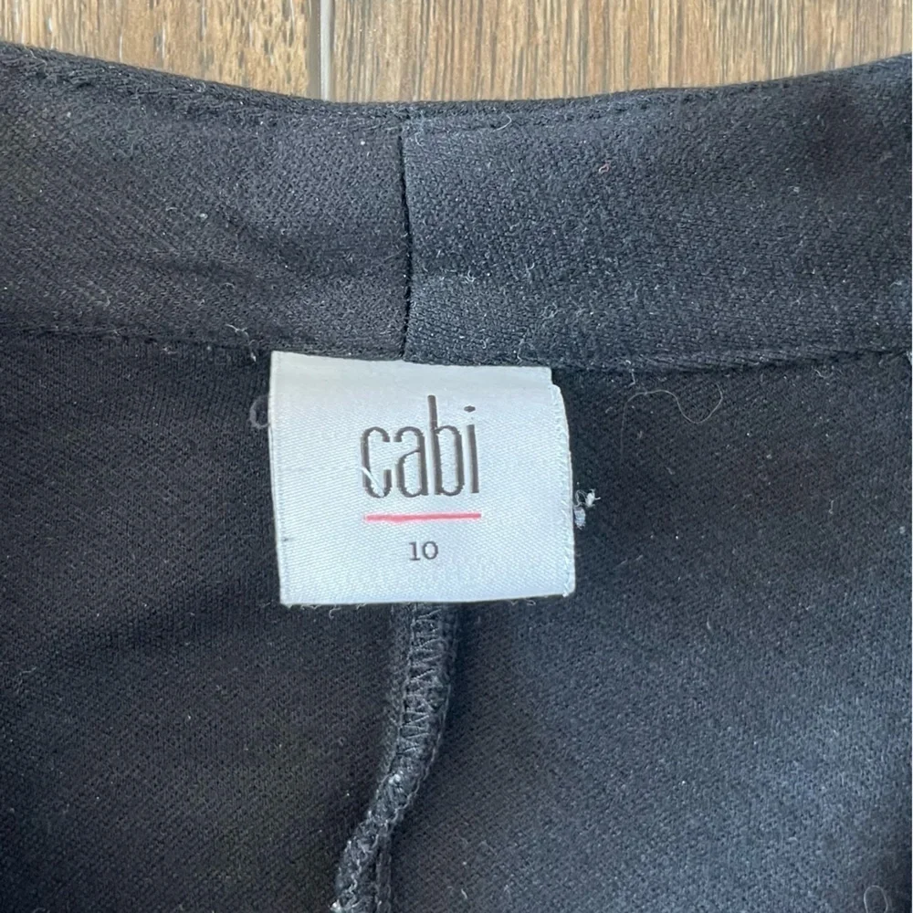 Cabi Womens Turner Blazer Jacket Black Single Button Collarless size 10